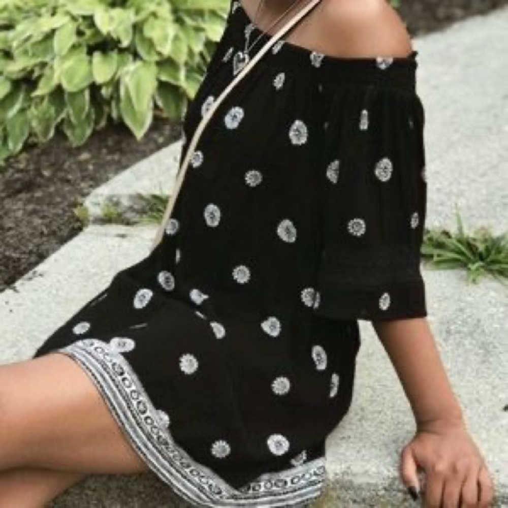 Kendall and Kylie Off the Shoulder Boho Dress